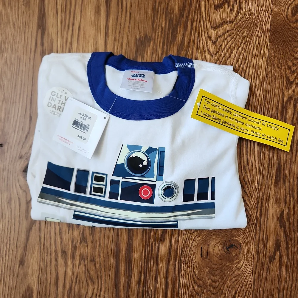 Hanna Andersson R2 D2 Glow in the Dark Long Pajamas - NWT - Picture 2 of 4